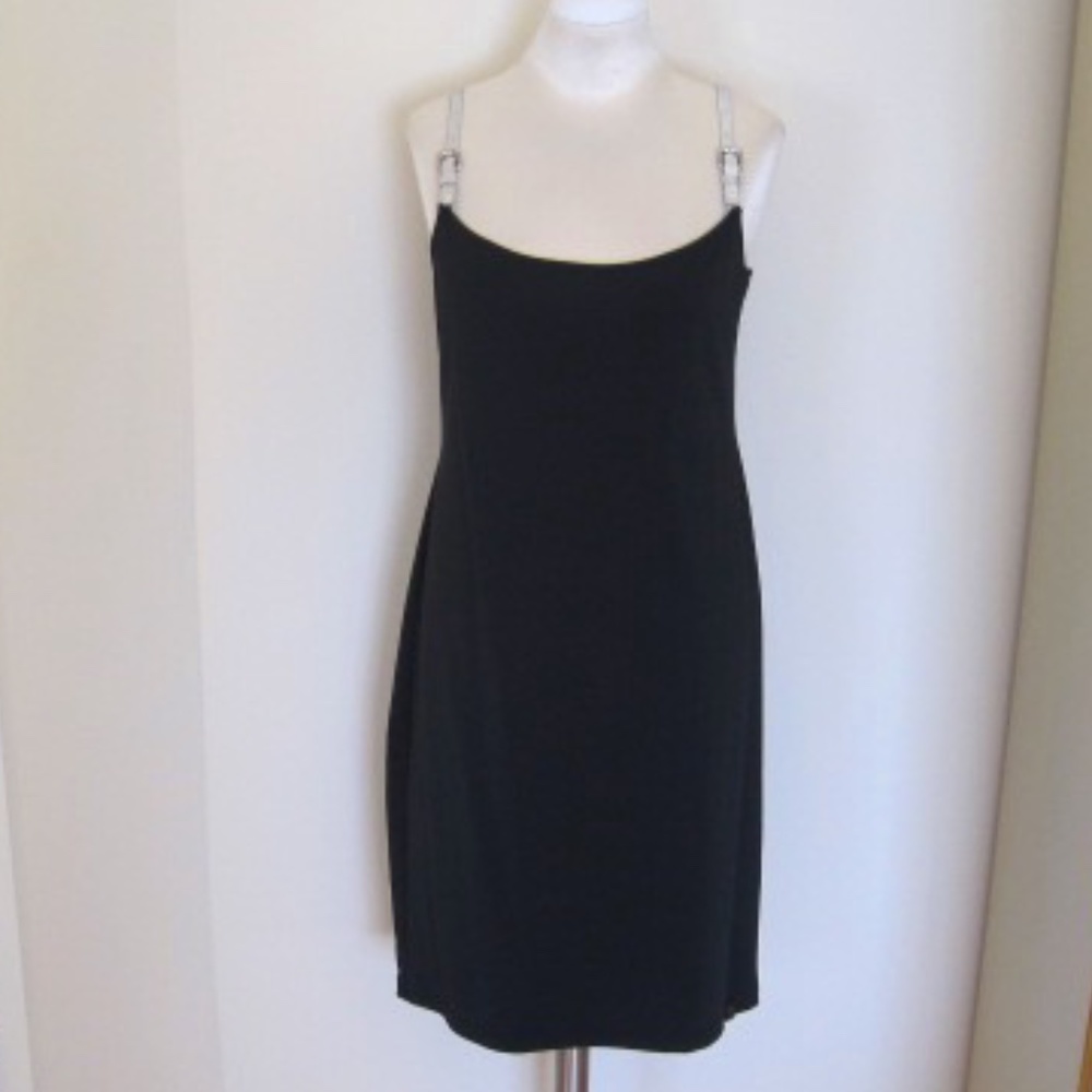 RUDSAK Black Midi Dress with Decorative Straps